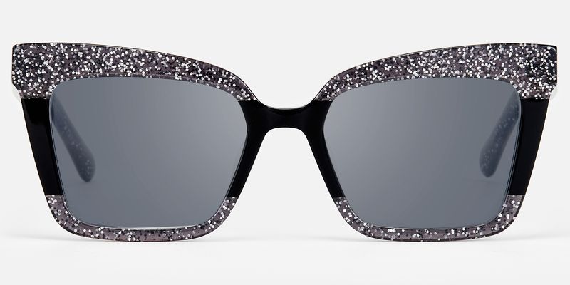 Galarza - Rectangle Black Sunglasses