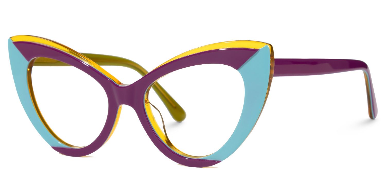 Darcie - Cat Eye Purple/Blue Eyeglasses Front View