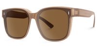 Madesh - Square Brown Fit Over Sunglasses | Vooglam Front View