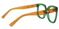 Ellema - Square Green Eyeglasses | Vooglam Side View