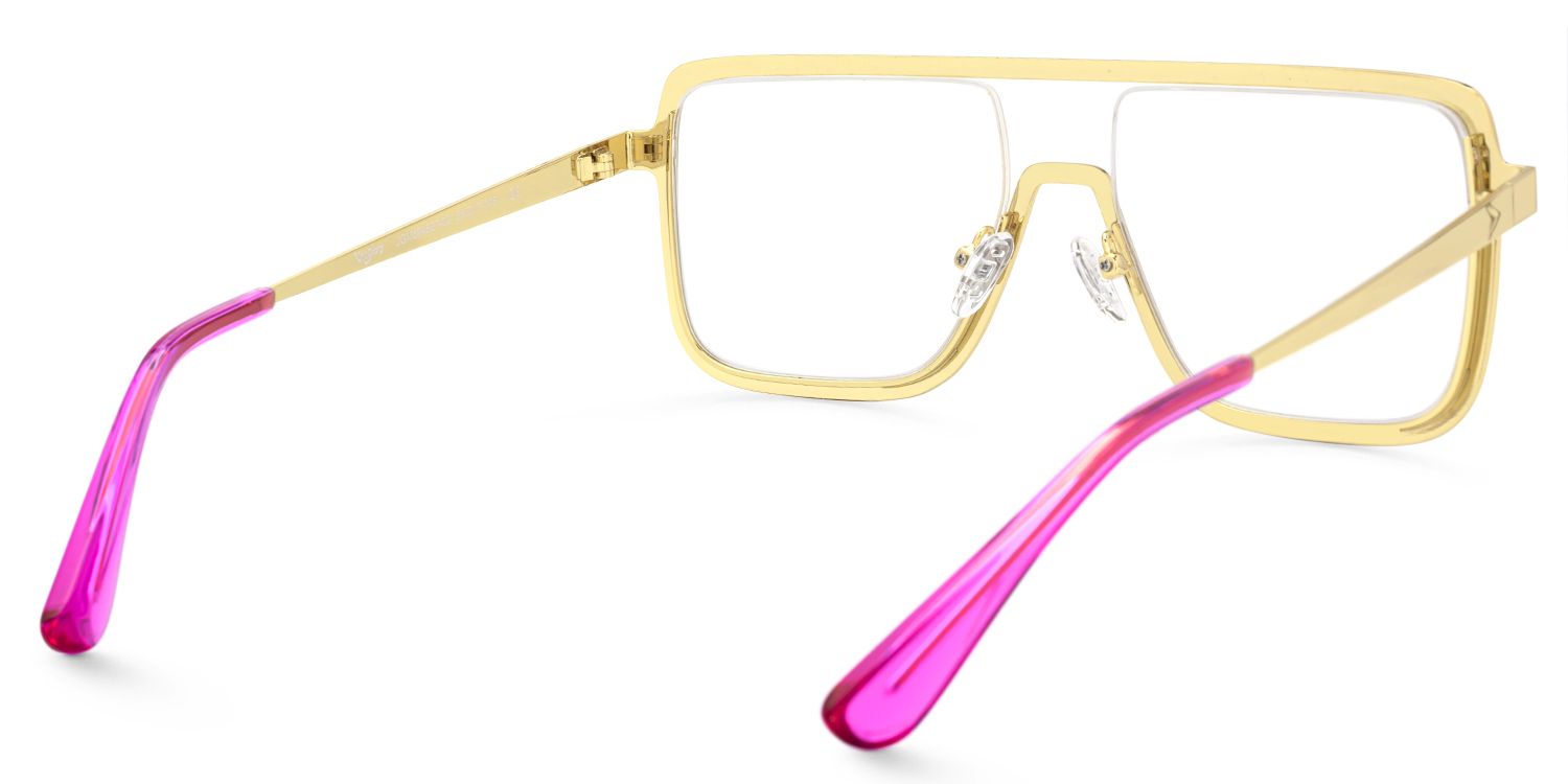 Padraic - Aviator Pink Eyeglasses by Vooglam - Side View