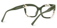 Terrie - Square Dark/Green Eyeglasses | Vooglam Side View