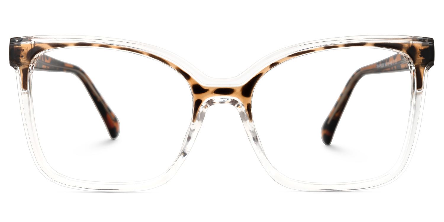 Darrion - Rectangle Tortoise/Crystal Eyeglasses | Vooglam Angle View