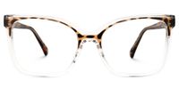 Darrion - Rectangle Tortoise/Crystal Eyeglasses | Vooglam Angle View
