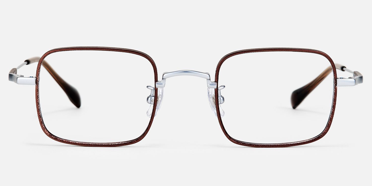 Arc - Square Brown Eyeglasses | Vooglam Angle View