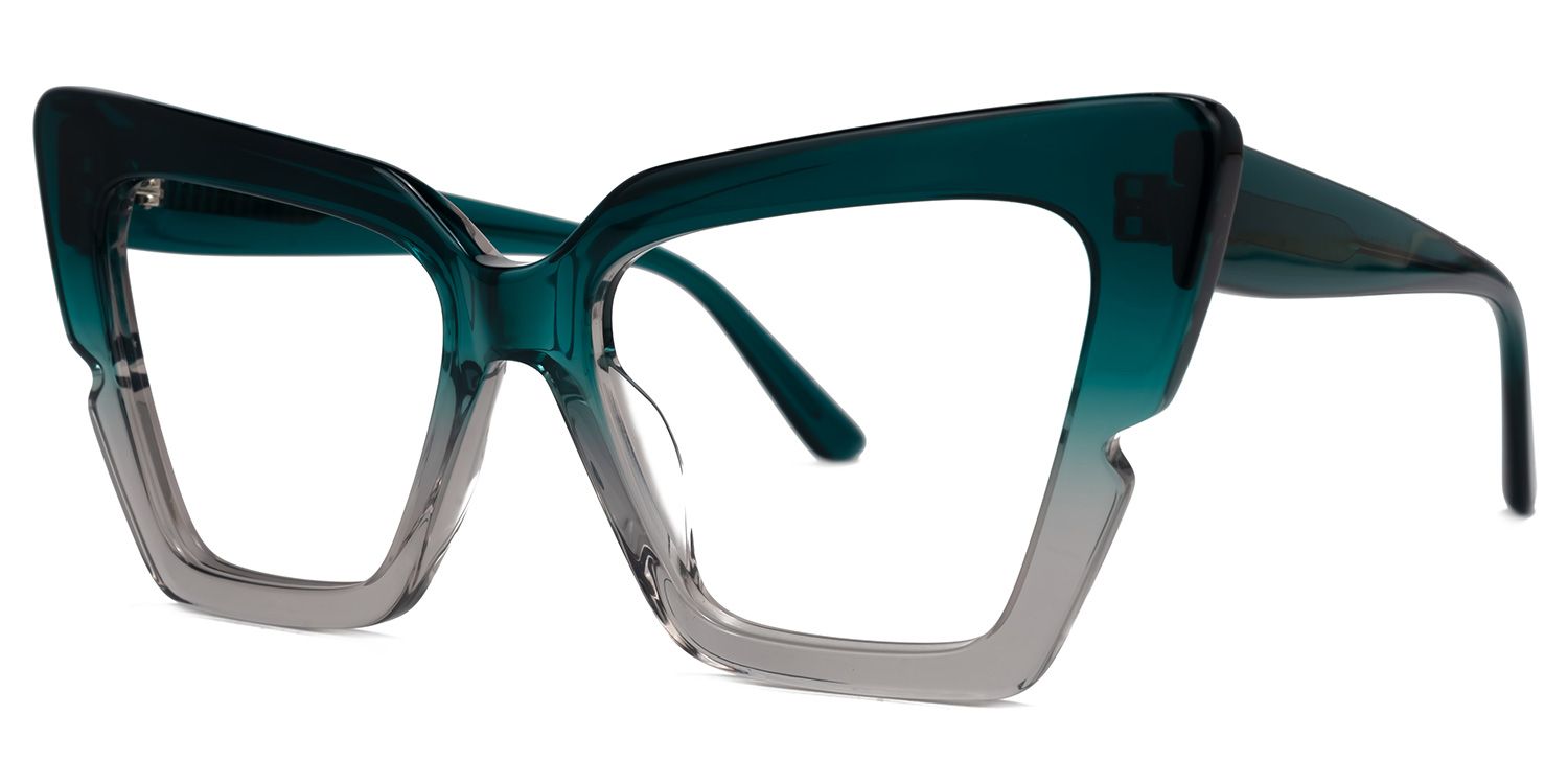 Fabiano - Cat Eye Green Eyeglasses | Vooglam Front View