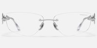 The Decoder - Avant-garde Geometric Silver Glasses | Vooglam Angle View