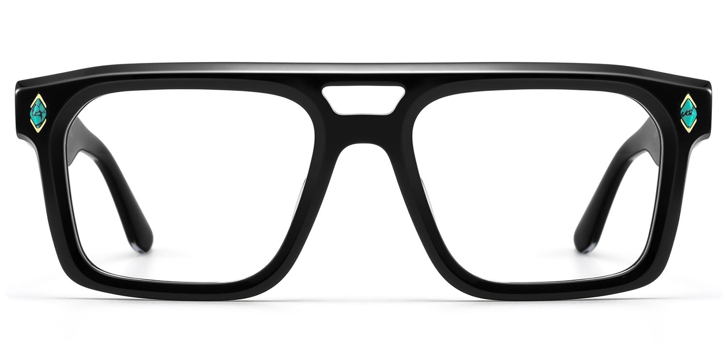 Bastion - Black Double Bridge Glasses | Vooglam Product Details 1