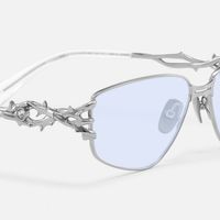 Spine - Silver Light Blue Tint Sunglasses | Vooglam Design Details