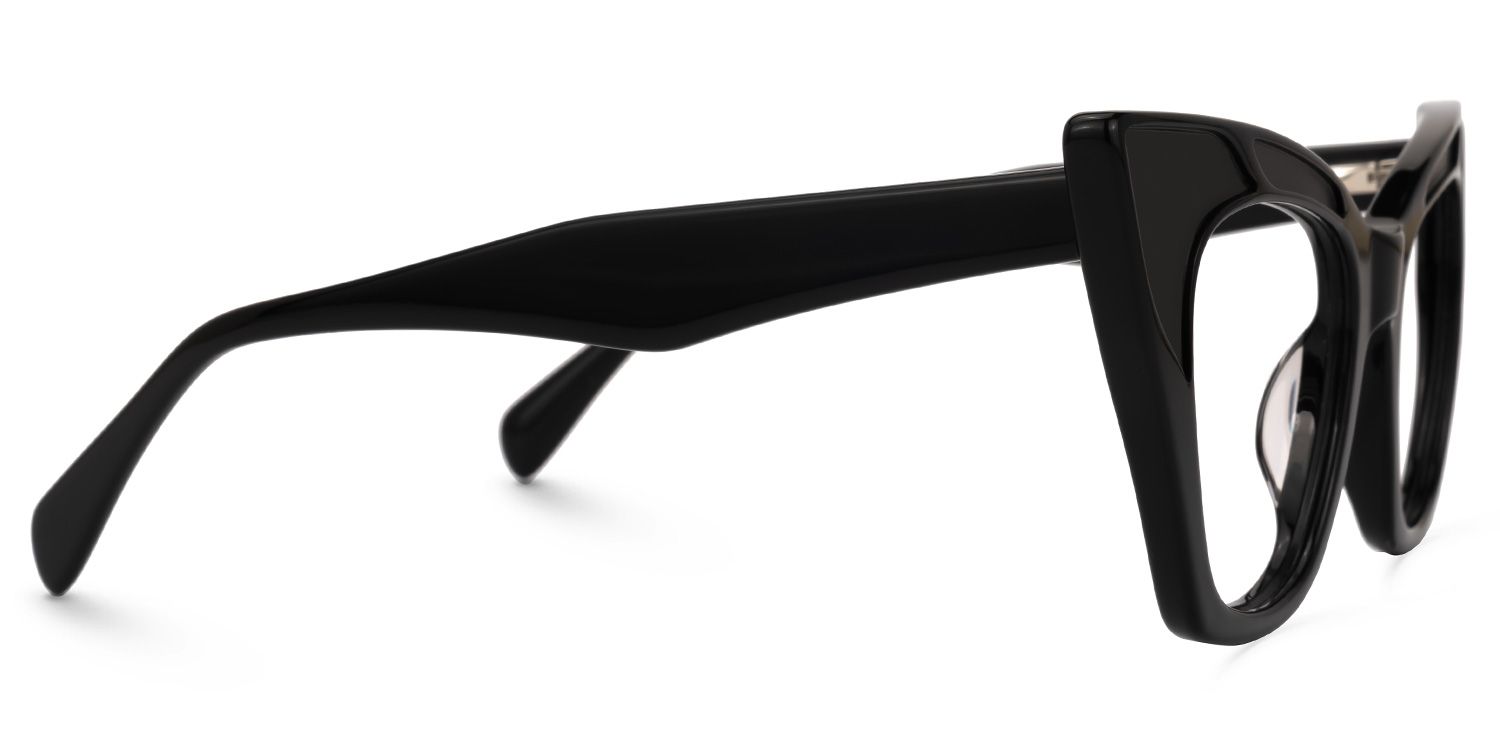 Aelius - Cat Eye Black Eyeglasses by Vooglam - Product View 4