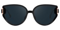 Fateh - Cat Eye Black Sunglasses | Vooglam Angle View