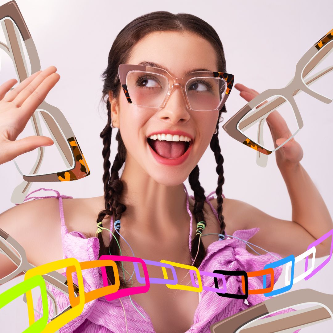 Danyale - Square Brown/Tortoise Eyeglasses by Vooglam - Lifestyle Look