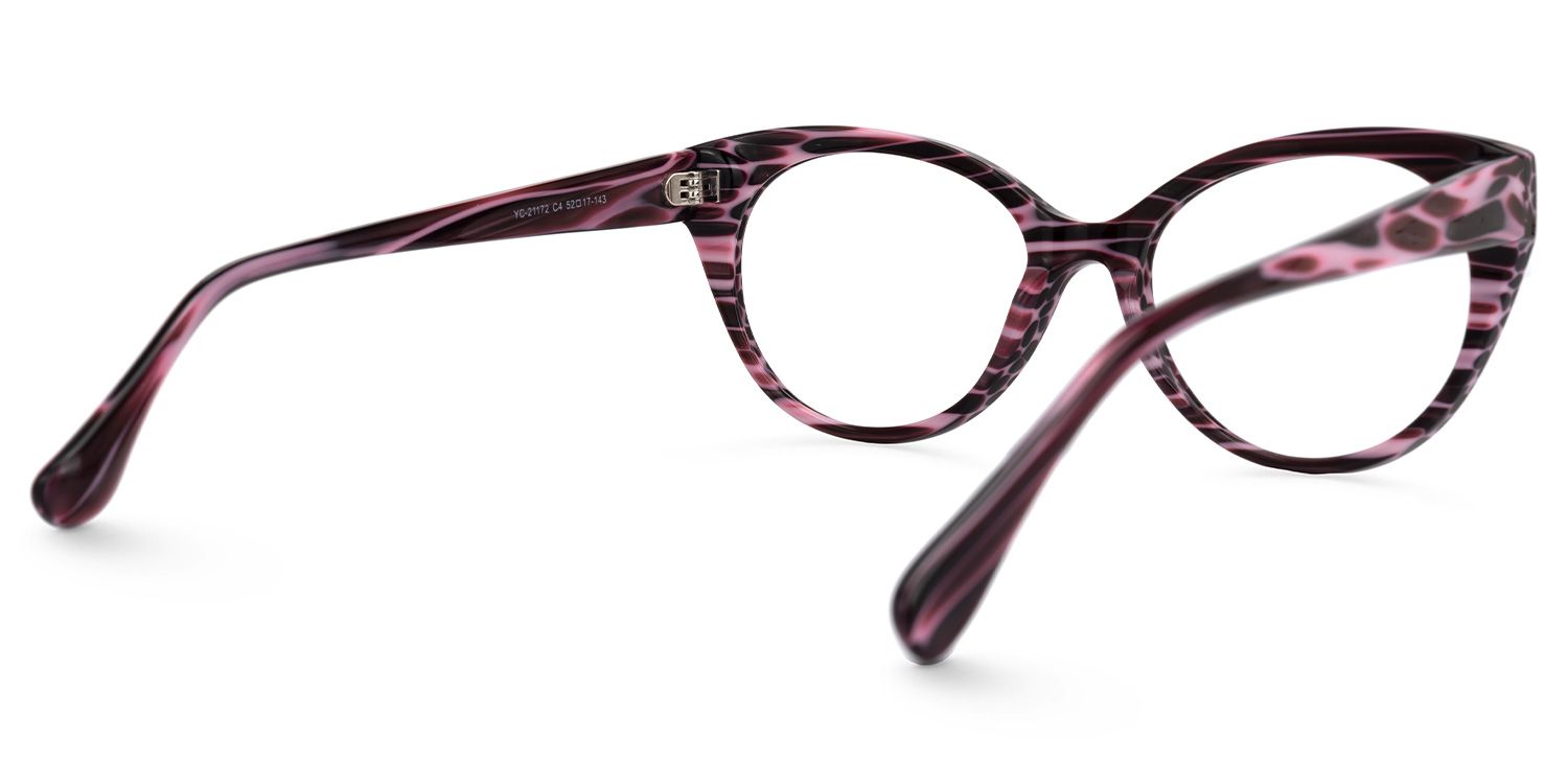Delara - Cat Eye Purple Eyeglasses | Vooglam Side View