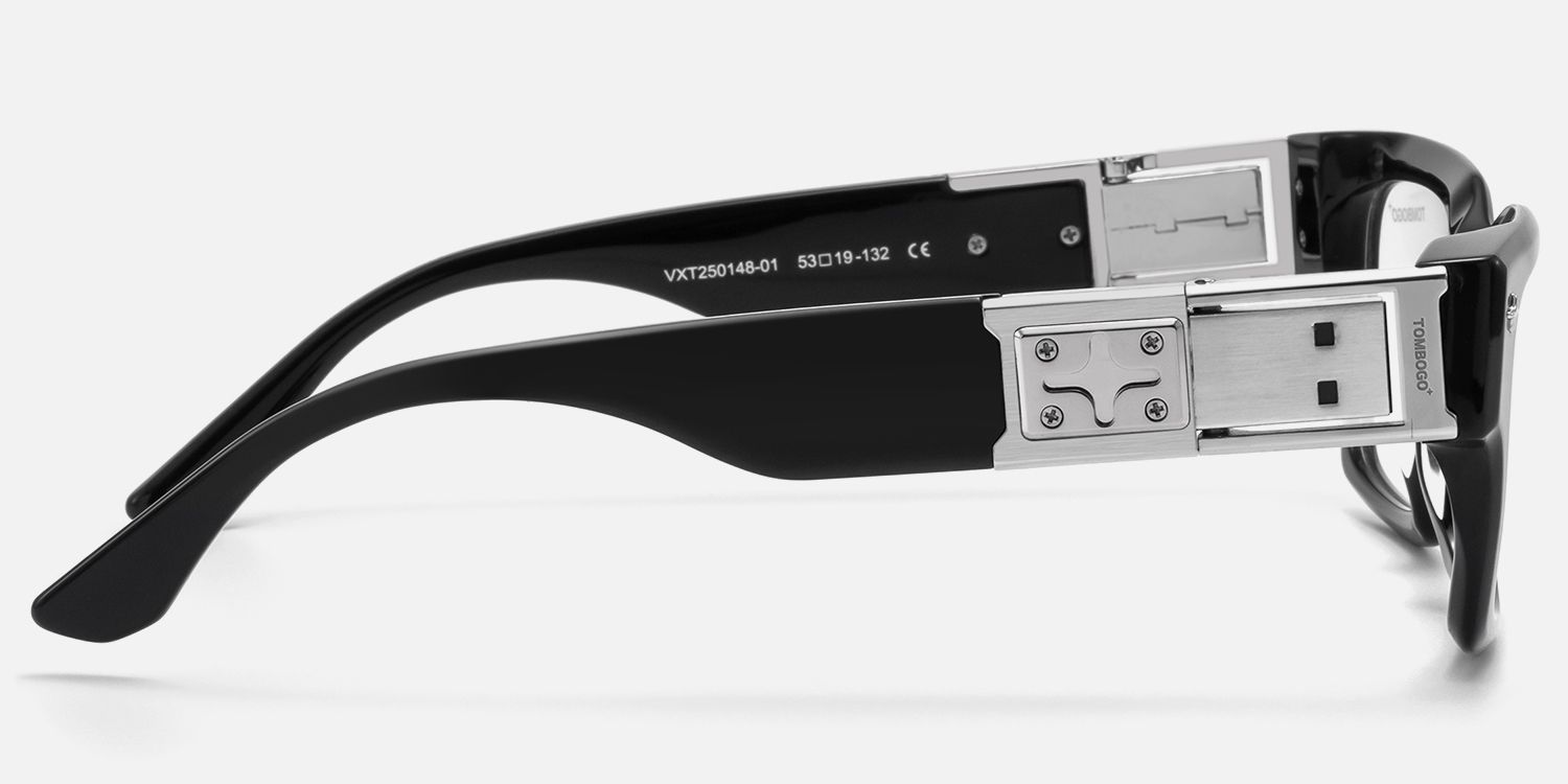The Programmer - Chunky Black USB Glasses | Vooglam Side View