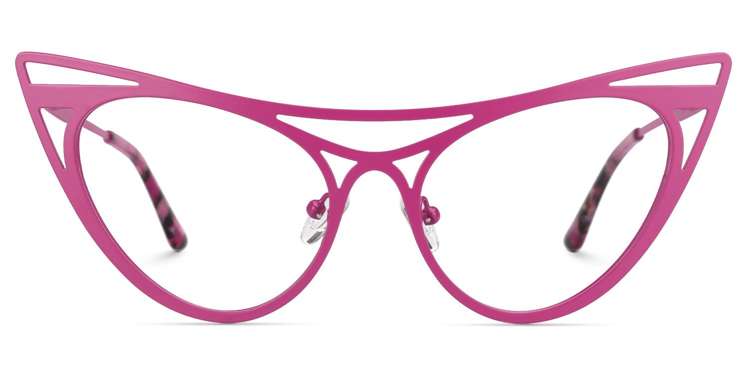 Elior - Cat Eye Pink Eyeglasses by Vooglam - Angle View