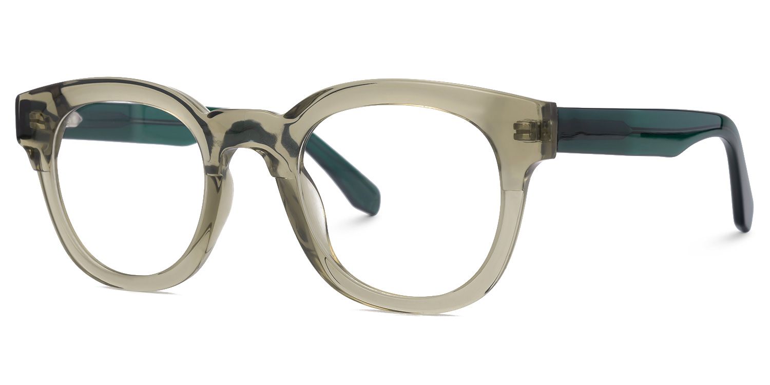 Haina - Round Grey Eyeglasses | Vooglam Front View
