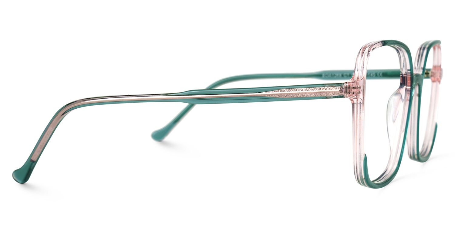 Delphina - Square Green Eyeglasses | Vooglam 4