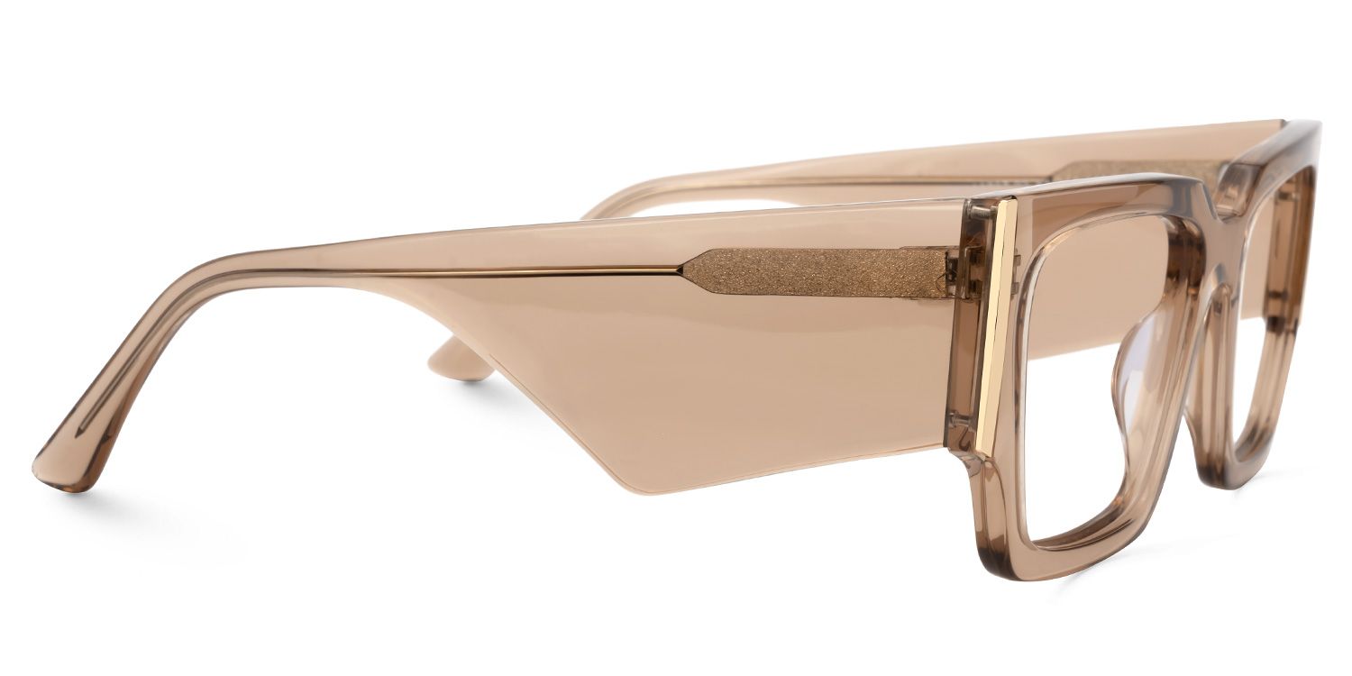 Fantasia - Rectangle Brown Eyeglasses | Vooglam 4