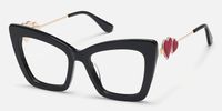 Lacretia - Butterfly Black Eyeglasses | Vooglam Front View