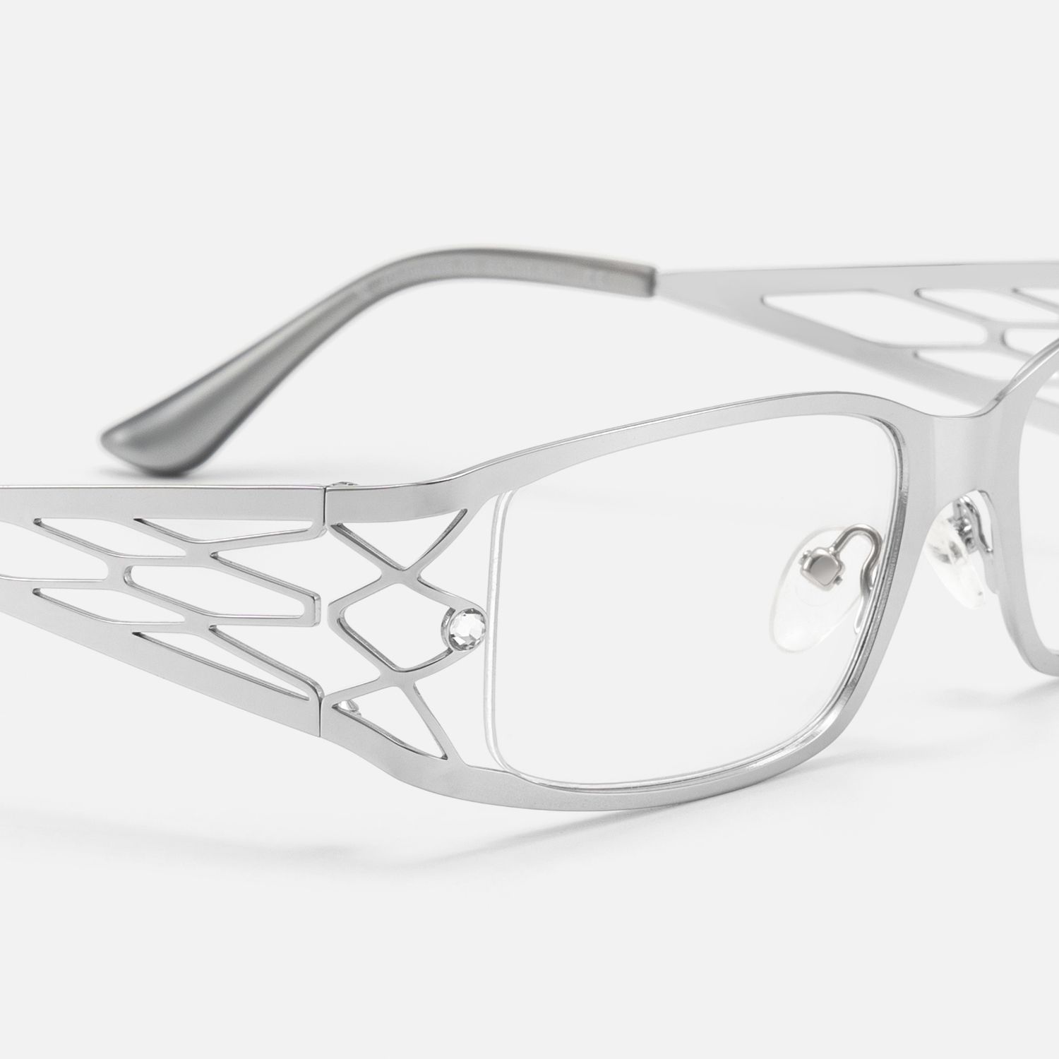 Rainey - Rectangle Silver Eyeglasses product detail 4