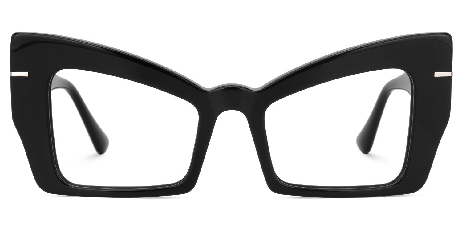 Faizah - Cat Eye Black Eyeglasses | Vooglam Angle View