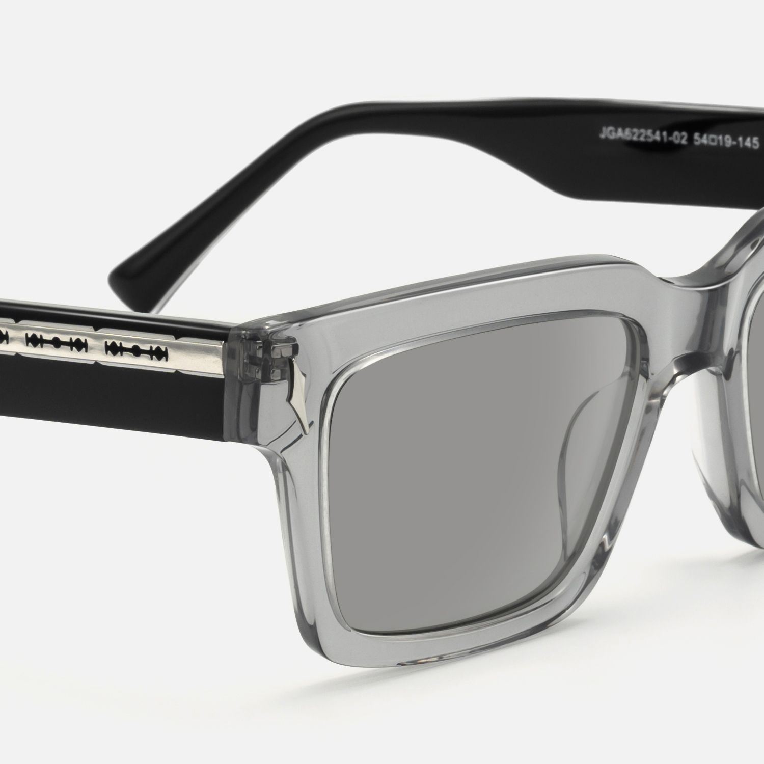 Razor - Transparent Grey Tinted Sunglasses | Vooglam Design Details