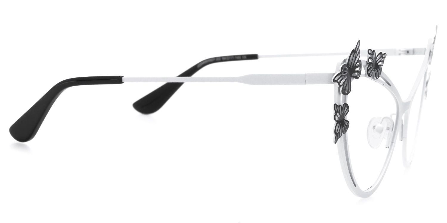 Elkan - Cat Eye White Eyeglasses | Vooglam 4