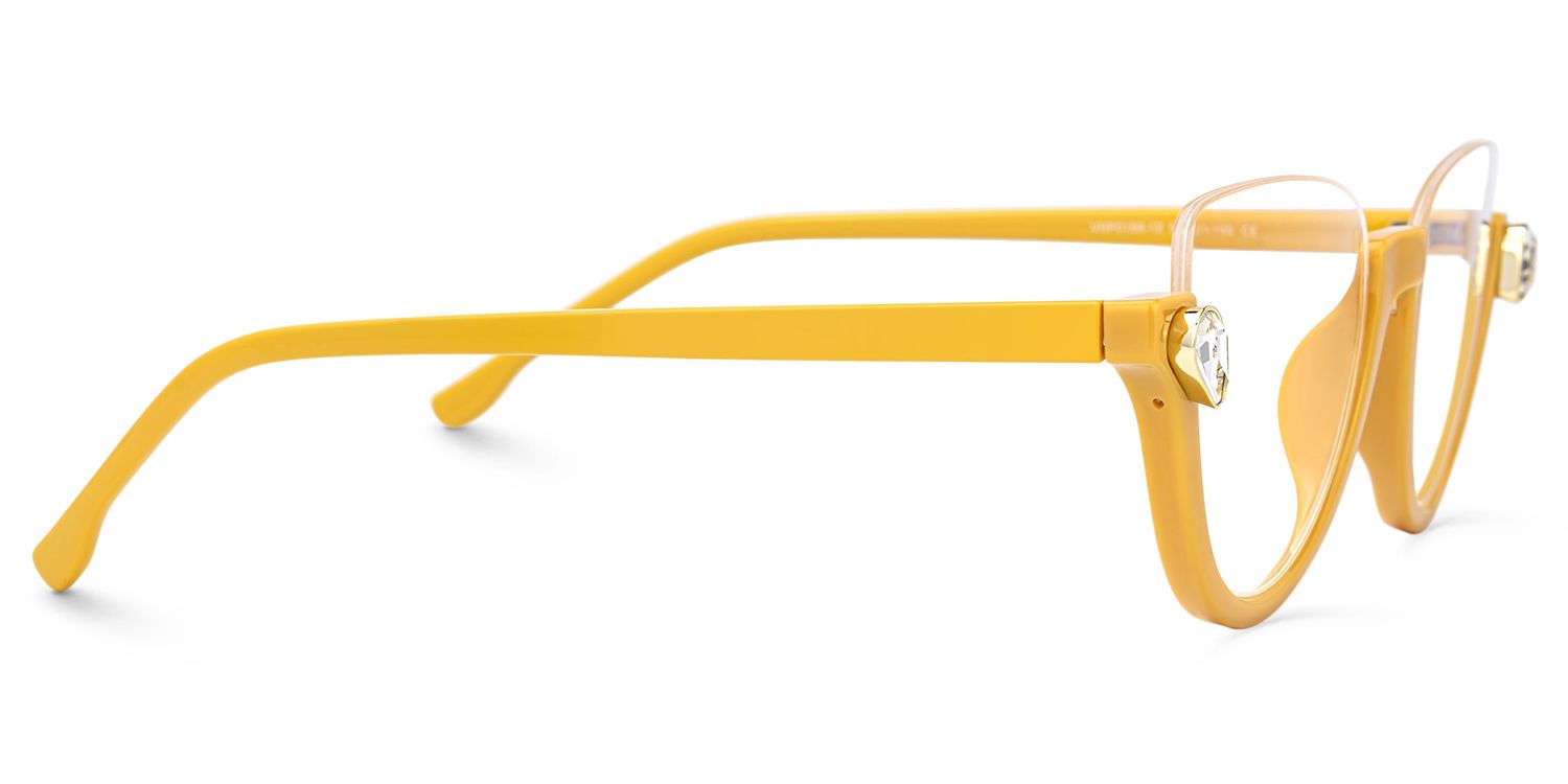 Sylvia - Cat Eye Yellow Eyeglasses | Vooglam 4