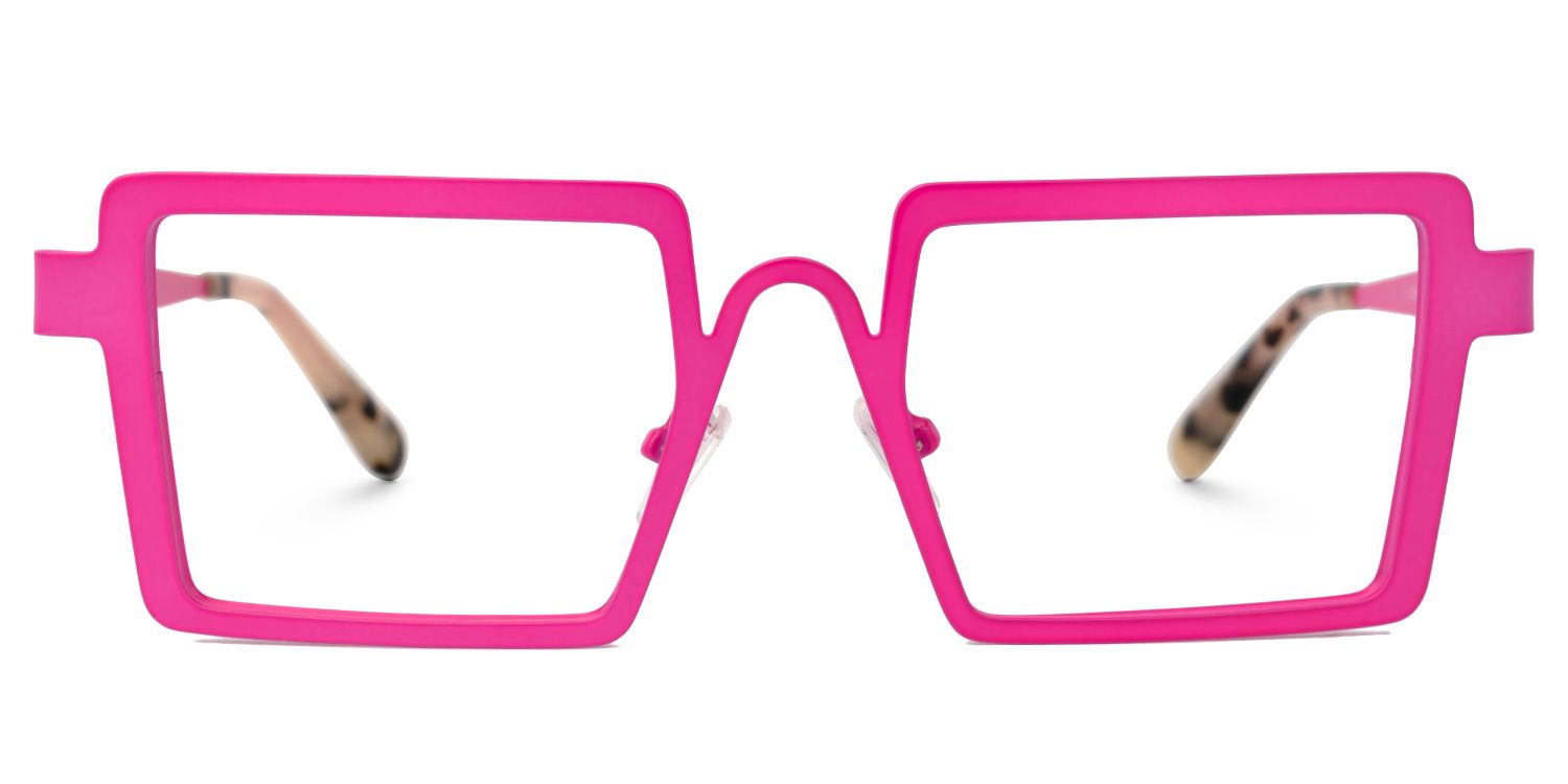 Cairbre - Rectangle Pink Eyeglasses by Vooglam - Angle View