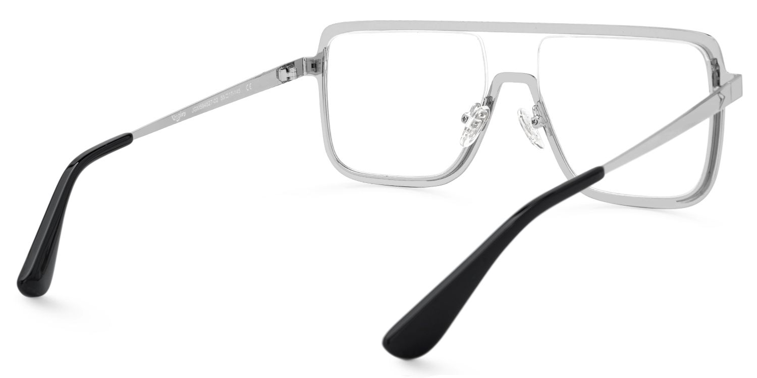 Padraic - Aviator Silver Eyeglasses | Vooglam Side View