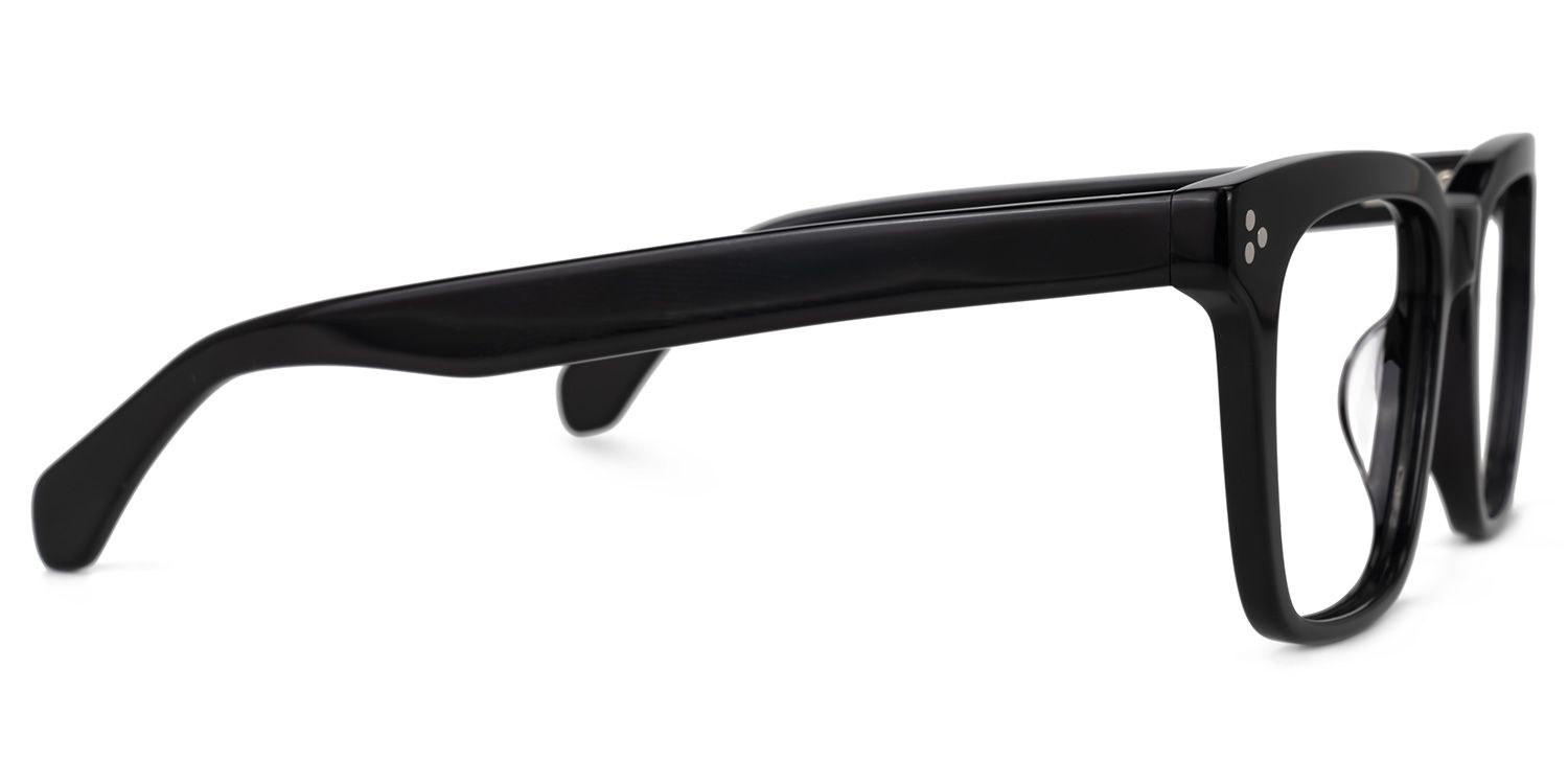 Derora - Rectangle Black Eyeglasses by Vooglam - Product View 4