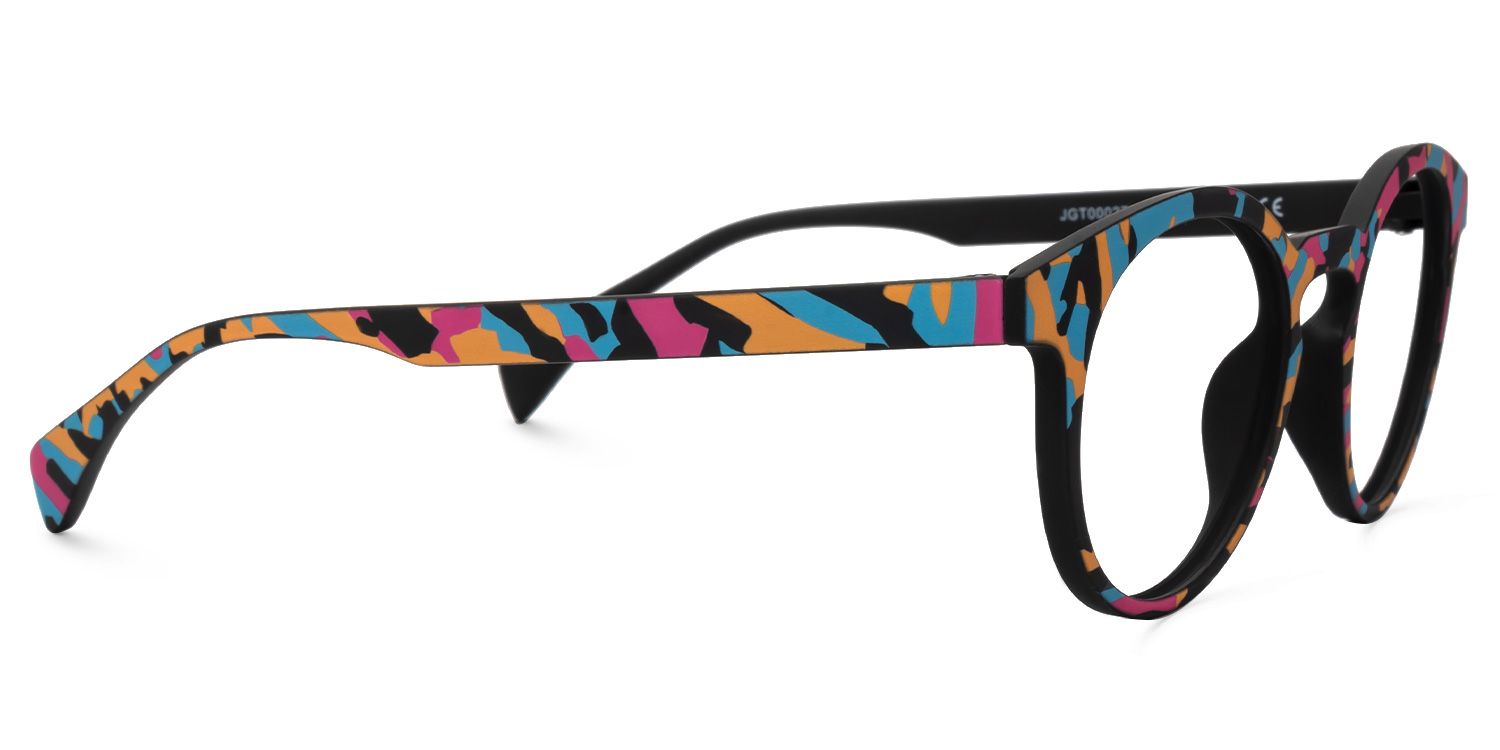 Minnie - Funky Artsy Multicolored Oval Eyeglasses | Vooglam 4