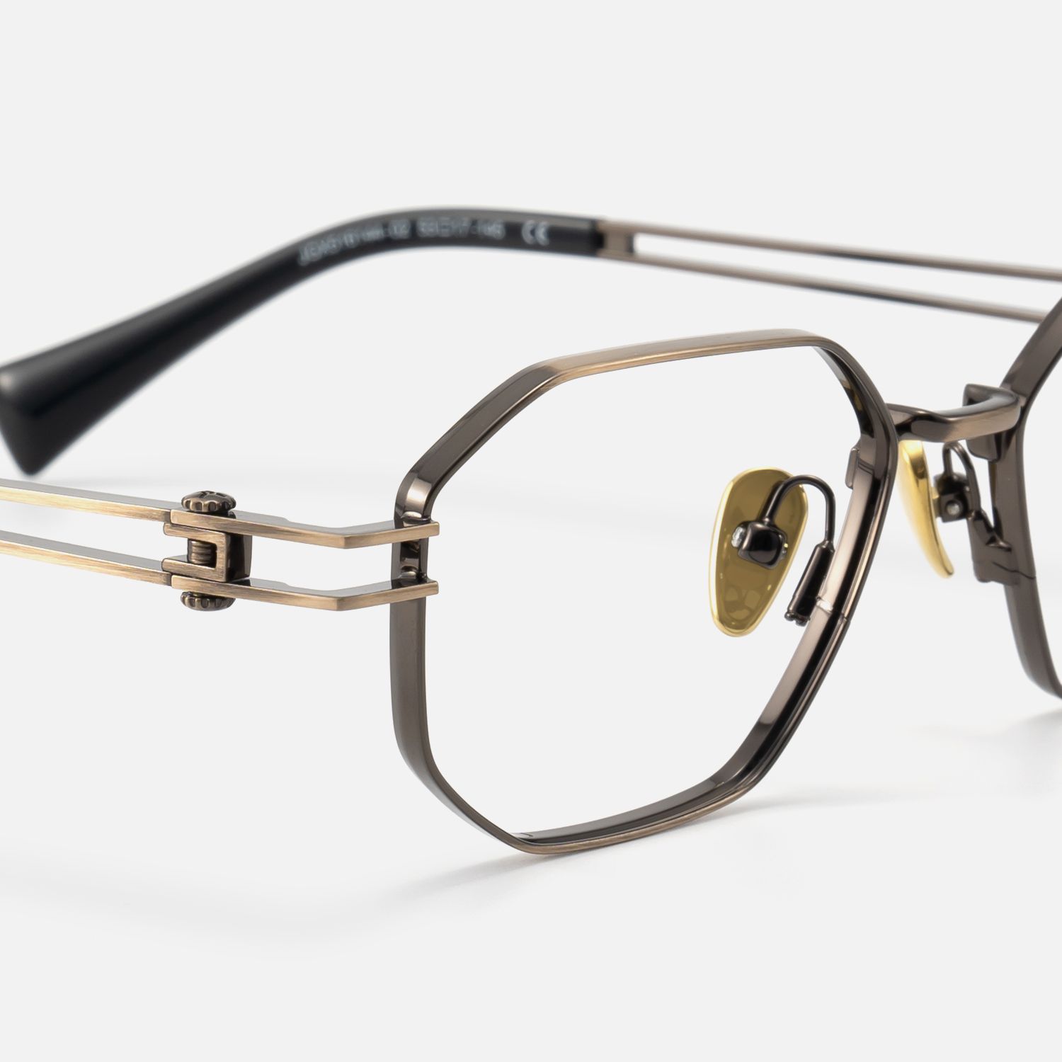 Loos - Gold Double Wire Temple Geometric Glasses| Vooglam Design Details