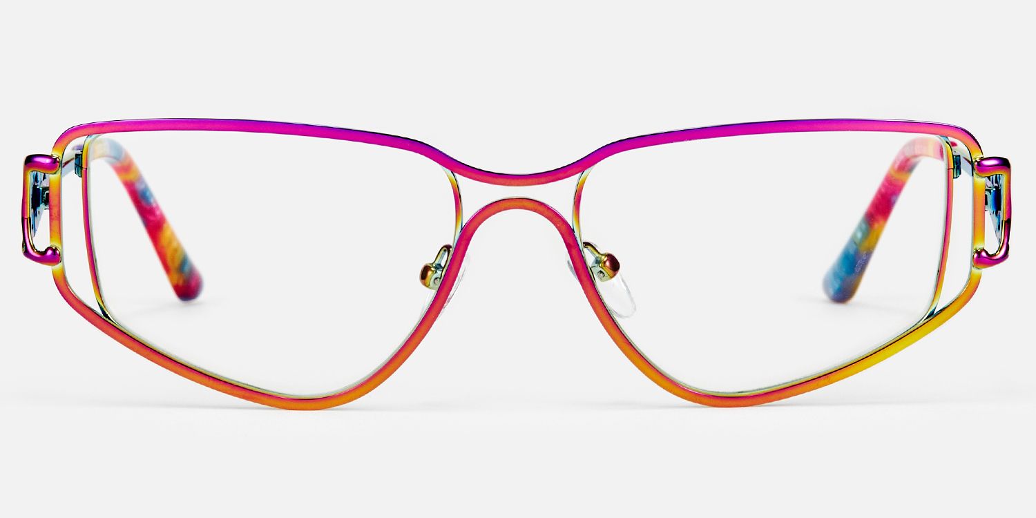Sakina - Geometric Multicolor Eyeglasses | Vooglam Angle View