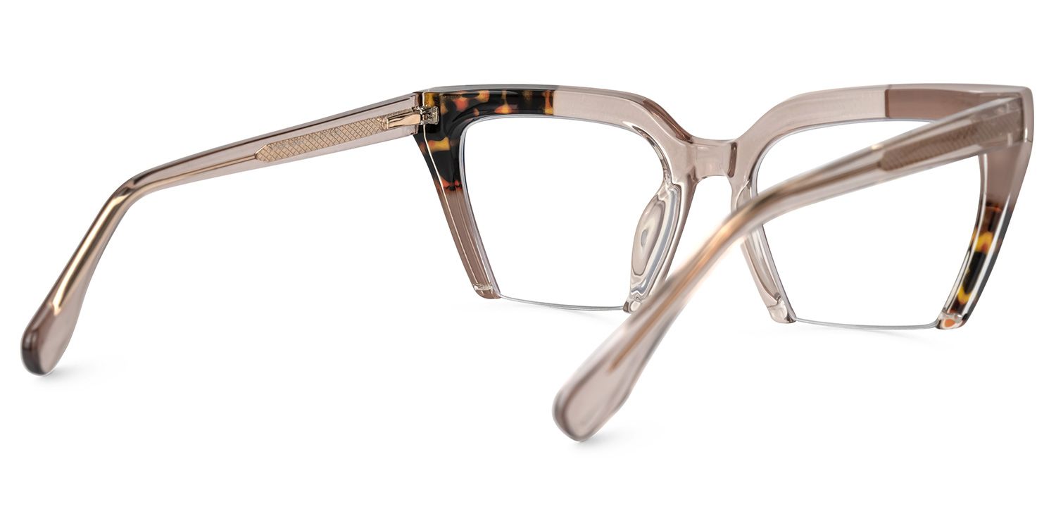 Danyale - Square Brown/Tortoise Eyeglasses by Vooglam - Side View