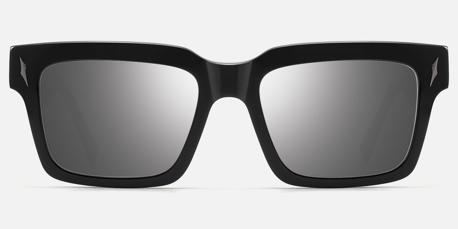 Razor - Dark Rimmed Mirror Sunglasses | Vooglam Angle View