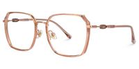 Denji - Geometric Champagne Eyeglasses | Vooglam Front View