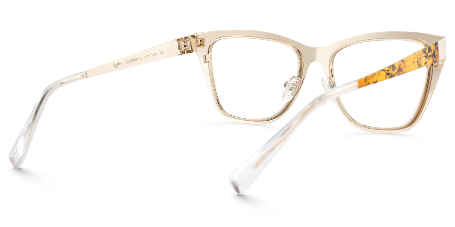Tamah - Cat Eye Yellow Eyeglasses | Vooglam Side View