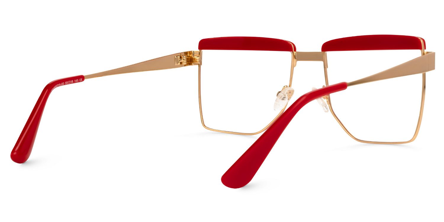 Electra - Aviator Red Eyeglasses by Vooglam - Side View