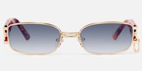 Gagenia - Rectangle Gold Sunglasses | Vooglam Angle View
