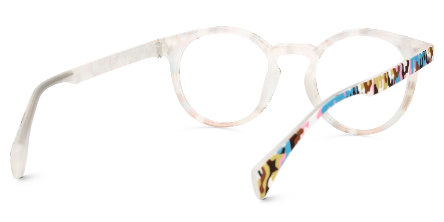 Minnie - Funky Artsy Multicolored Oval Eyeglasses | Vooglam Side View