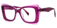 Cheyenne - Rectangle Purple Eyeglasses | Vooglam Front View