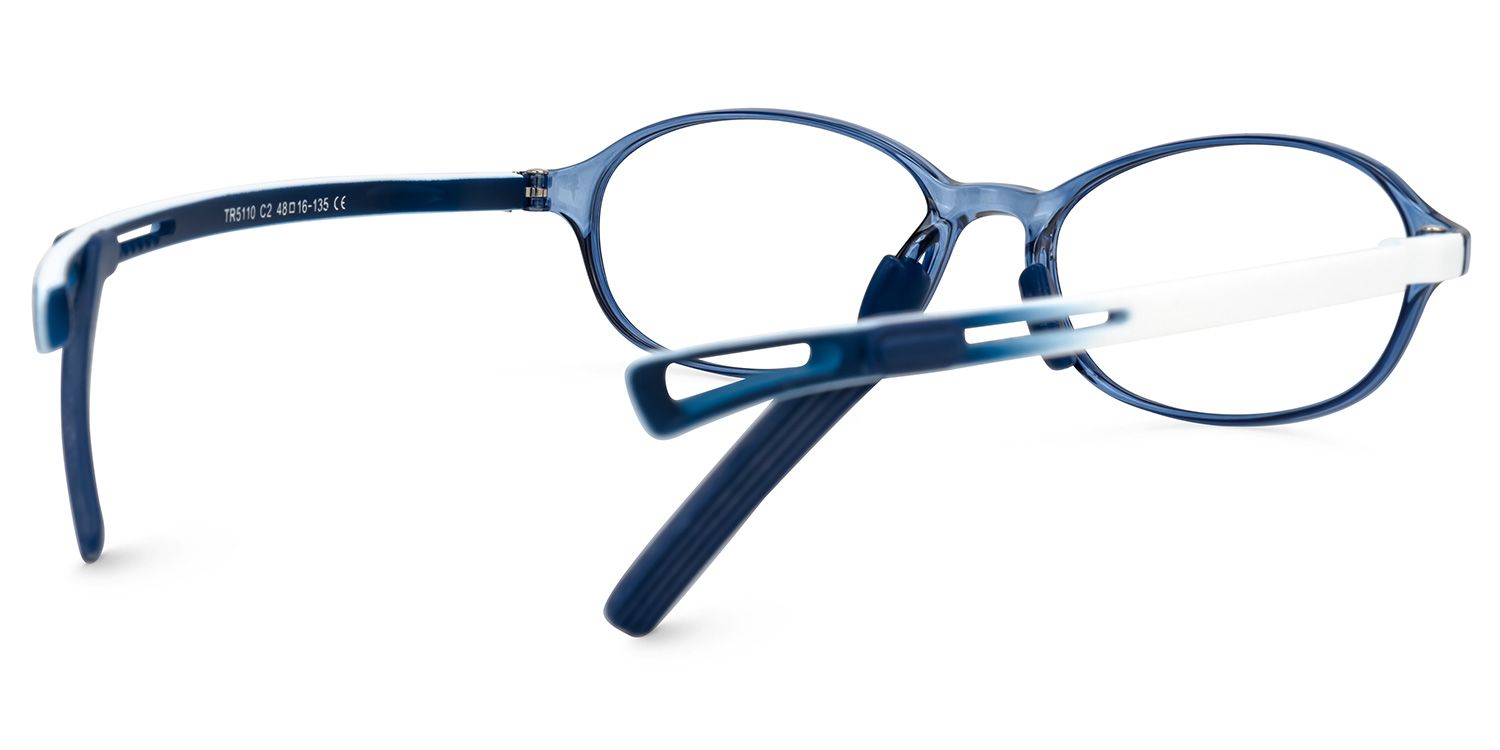 Ryleigh - Oval Blue Kids Eyeglasses | Vooglam Side View
