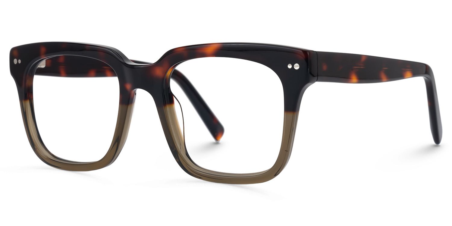 Elisedd - Square Brown/Tortoise Eyeglasses | Vooglam Front View