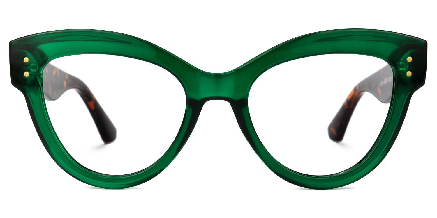 Samson - Cat Eye Green Eyeglasses | Vooglam Angle View