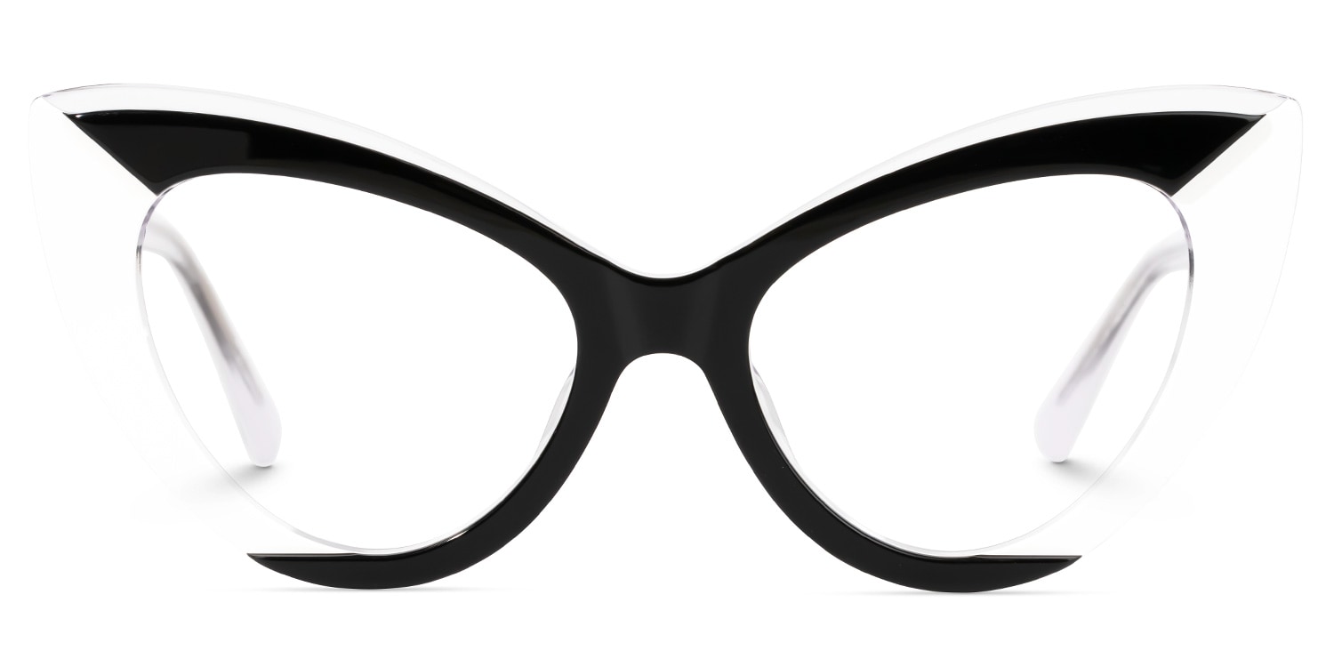 

Darcie - Cat Eye White/Black Eyeglasses