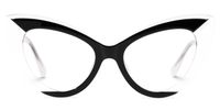 Darcie - Cat Eye White/Black Eyeglasses | Vooglam Angle View