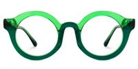 Fahima - Round Green Eyeglasses | Vooglam Angle View