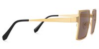 Elowen - Rectangle Gold Sunglasses | Vooglam 