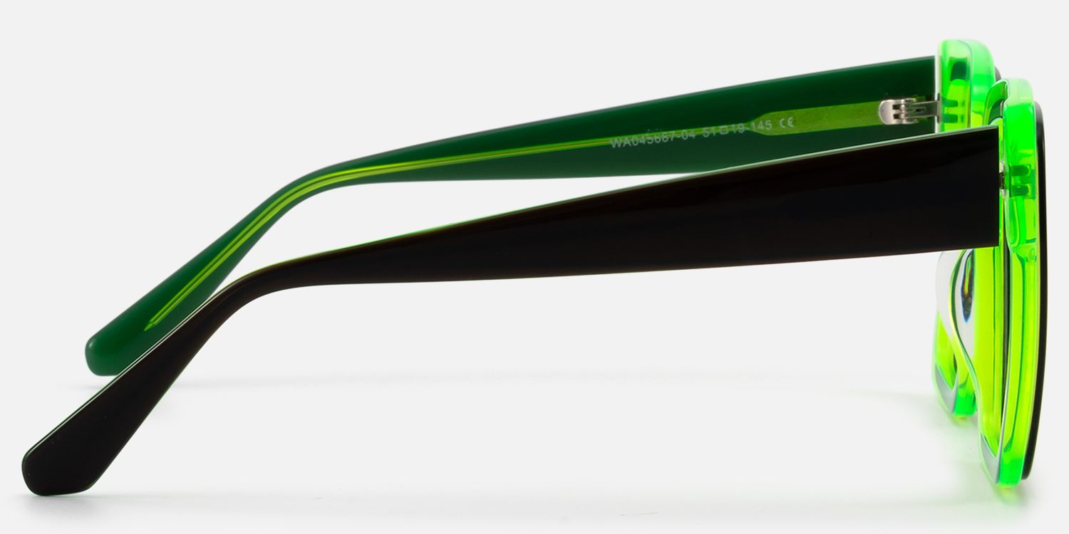 Huffman - Square Green Eyeglasses | Vooglam Side View
